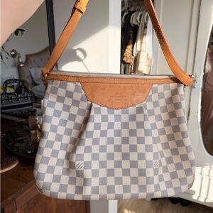 Louis Vuitton Damier Azur Shoulder Bag - Tan and Cream